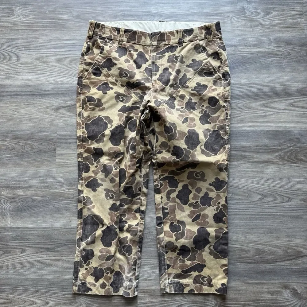 VTG Duxbak Faded Frogskin Duck Camo Canvas Pants Men's 38 Hunting